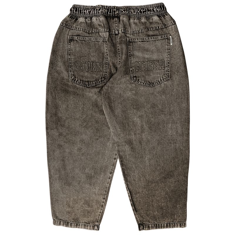 CALÇA BAGGY ELASTICO JEANS BORDADO JOHN ROGER - BLACK SUJINHO