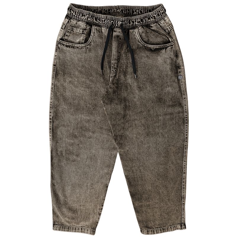 CALÇA BAGGY ELASTICO JEANS BORDADO JOHN ROGER - BLACK SUJINHO