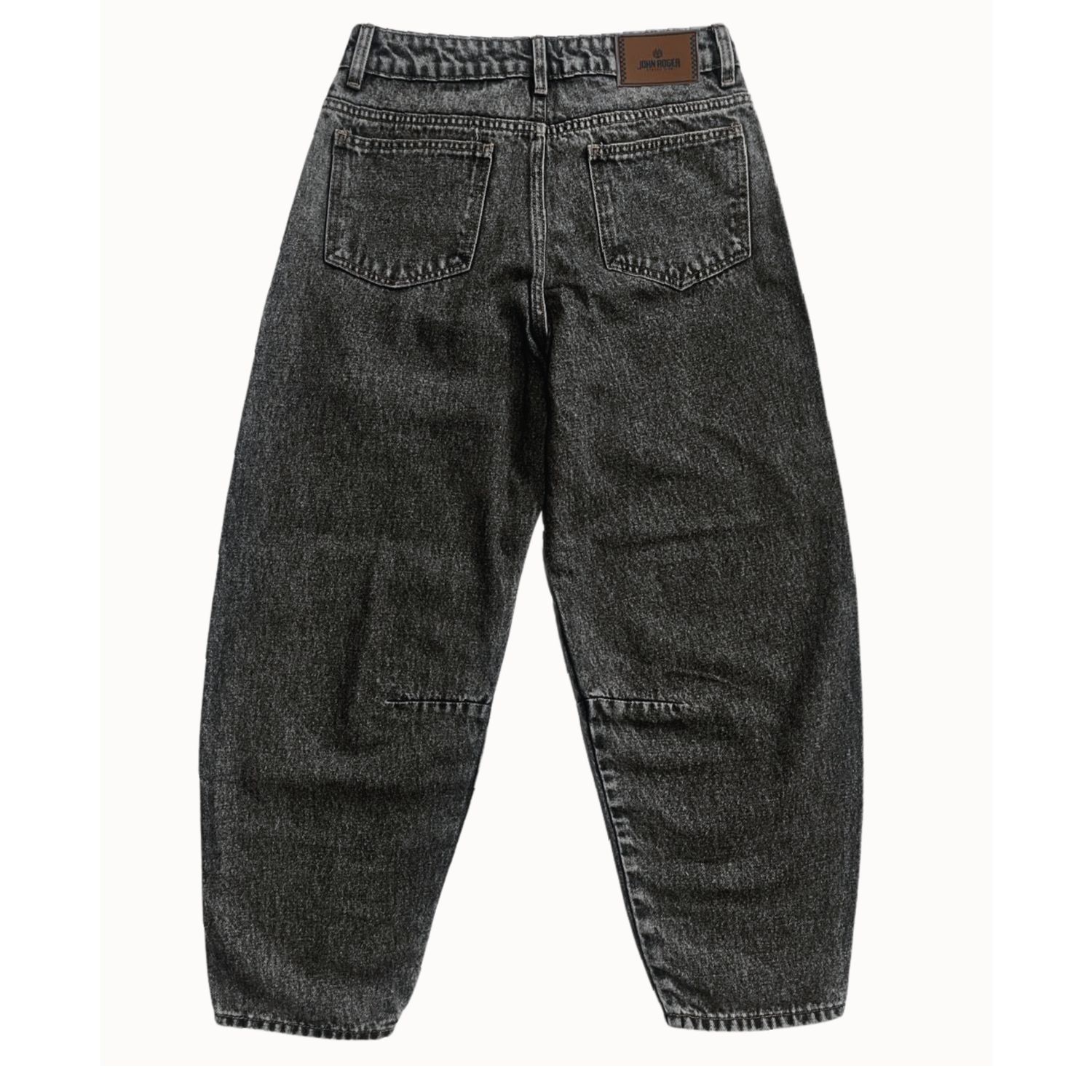 CALÇA FEMININA JEANS BARREL JOHN ROGER - BLACK MARMORIZADO