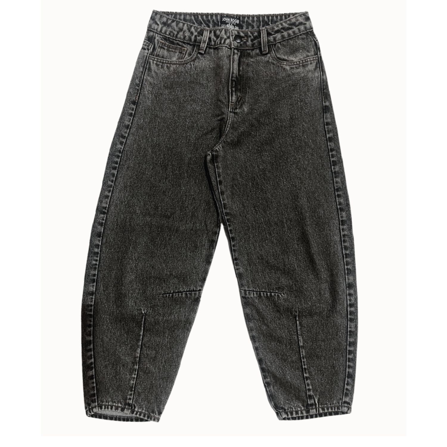 CALÇA FEMININA JEANS BARREL JOHN ROGER - BLACK MARMORIZADO