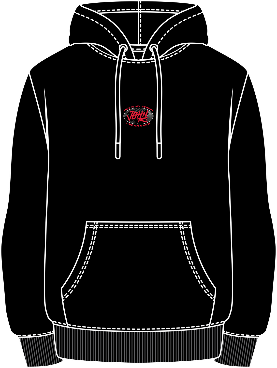 MOLETOM CANGURU LABEL - PRETO