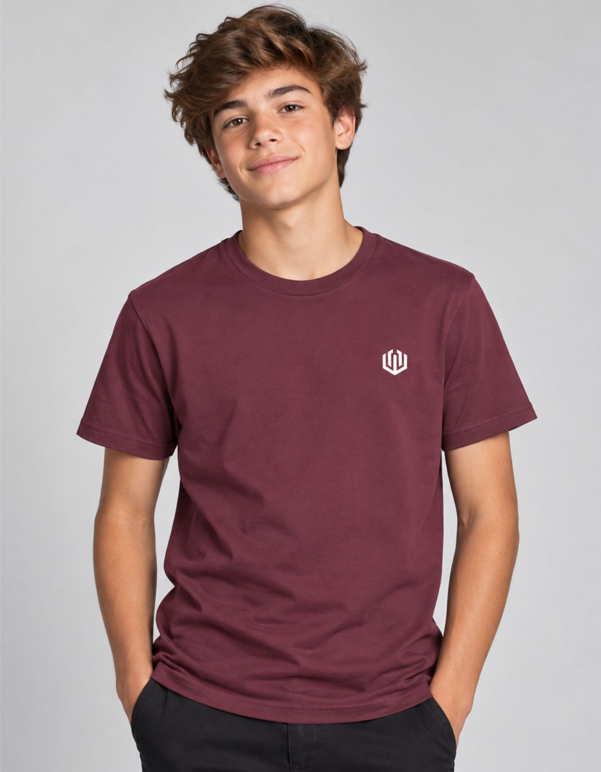CAMISETA JUVENIL BASIC LIGHT LOGO OFICIAL - VINHO