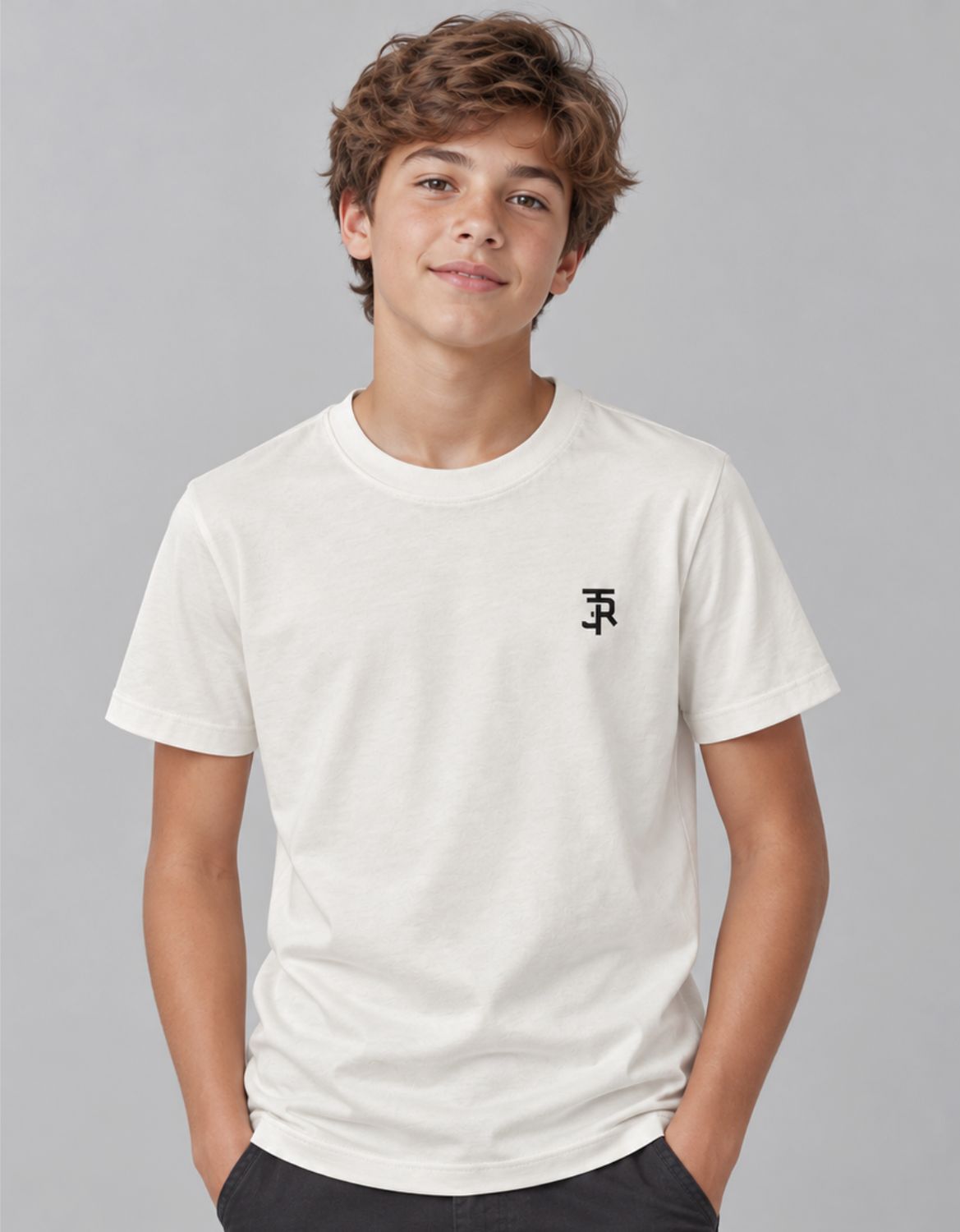 CAMISETA JUVENIL BASIC LIGHT JR LOGO - OFF WHITE