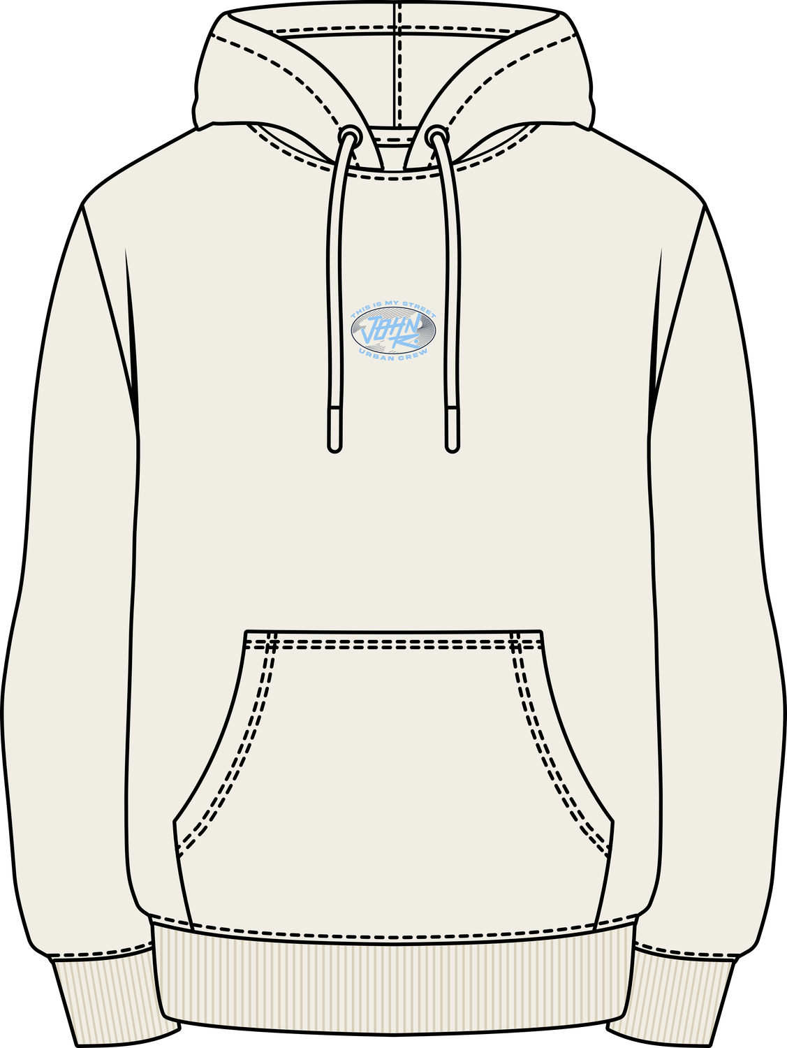 MOLETOM CANGURU LABEL - OFF WHITE
