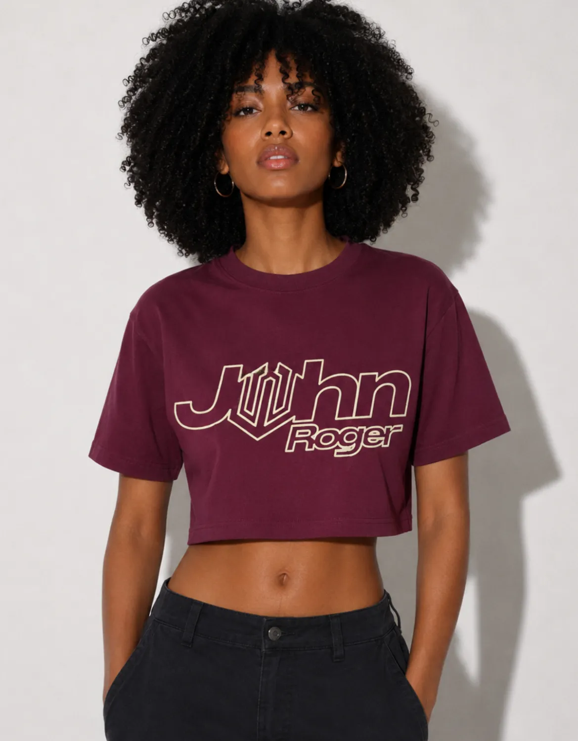 CROPPED OVERSIZED BASIC LIGHT JOHN ROGER ITALIC - VINHO