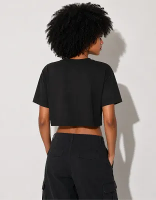 CROPPED OVERSIZED BASIC LIGHT JOHN ROGER FIRE WORK - PRETO