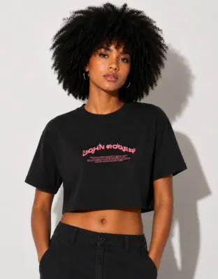 CROPPED OVERSIZED BASIC LIGHT JOHN ROGER FIRE WORK - PRETO