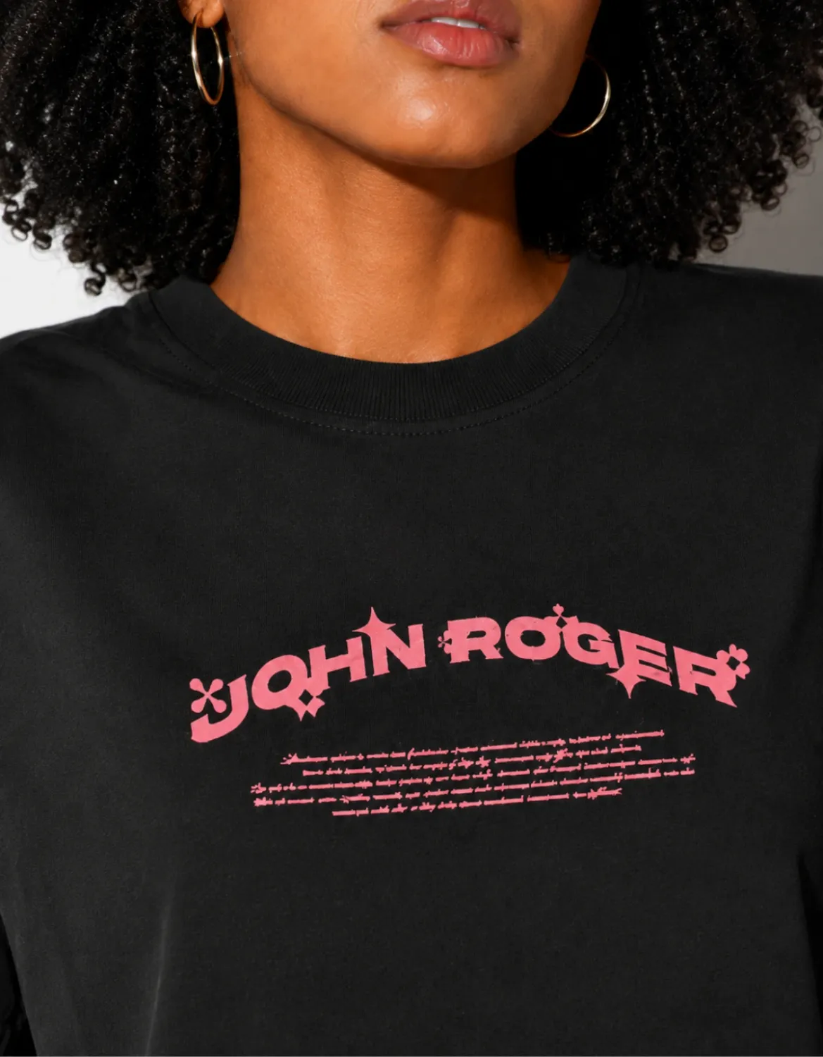 CROPPED OVERSIZED BASIC LIGHT JOHN ROGER FIRE WORK - PRETO