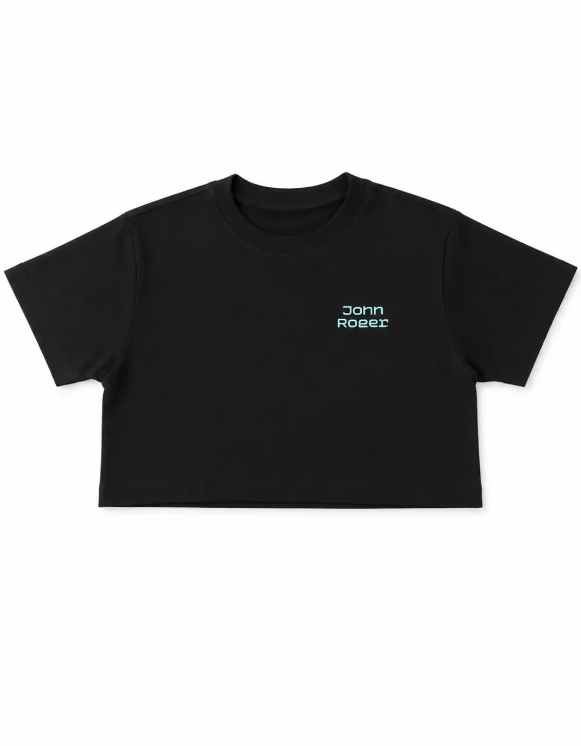 CROPPED OVERSIZED BASIC LIGHT JOHN ROGER GLITCH - PRETO