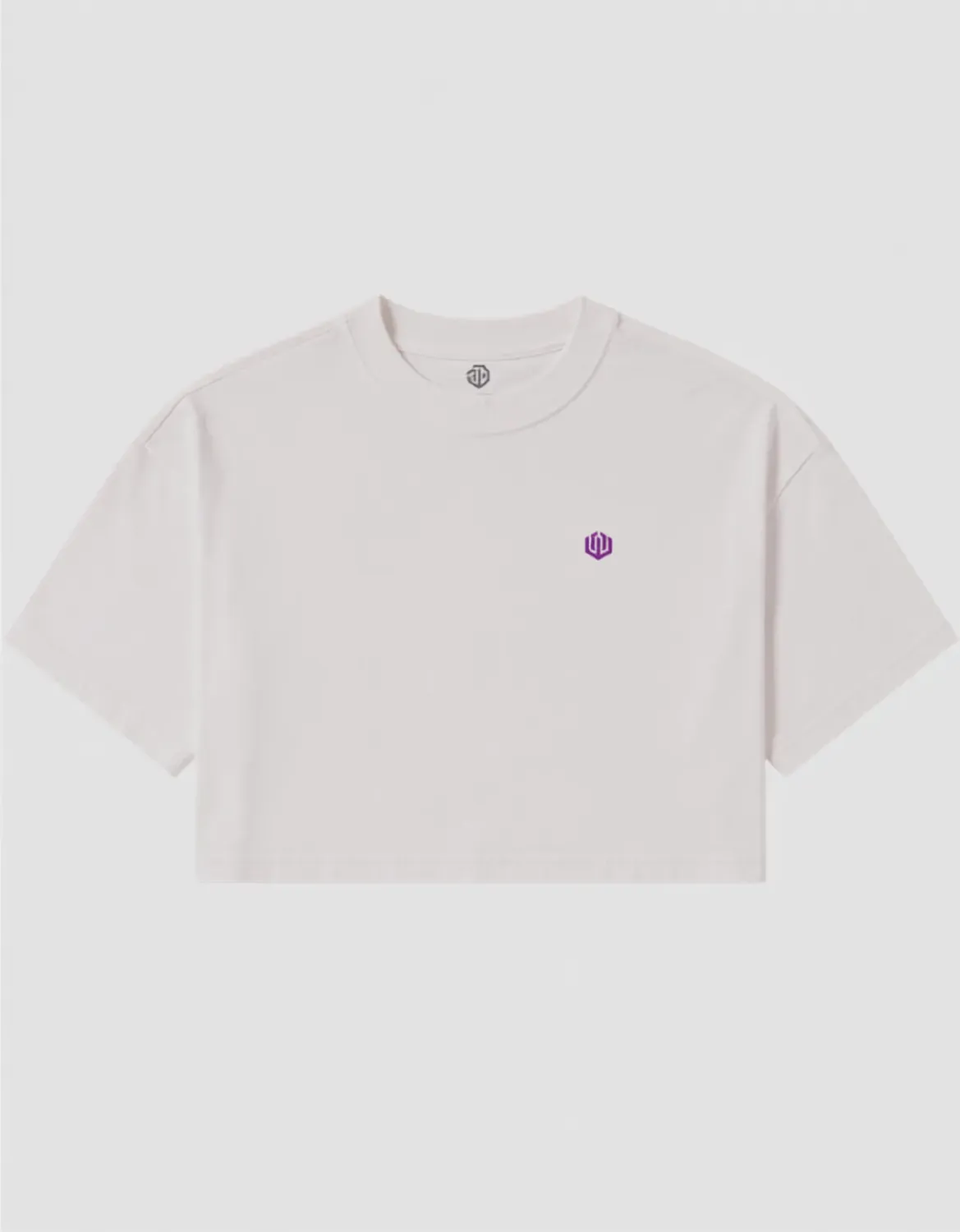 CROPPED OVERSIZED BASIC LIGHT LOGO JR - OFF WHITE