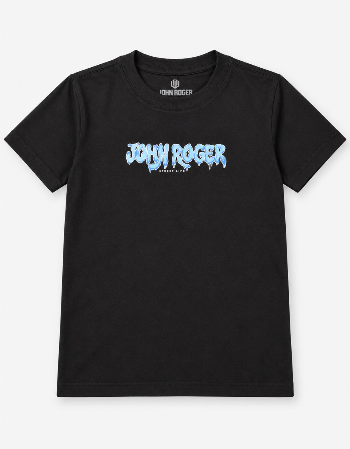 CAMISETA JUVENIL BASIC LIGHT DRIPPY - PRETO