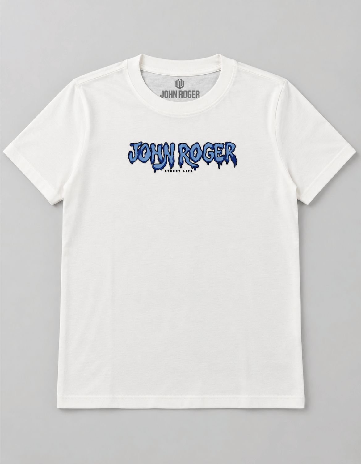 CAMISETA JUVENIL BASIC LIGHT DRIPPY - OFF WHITE