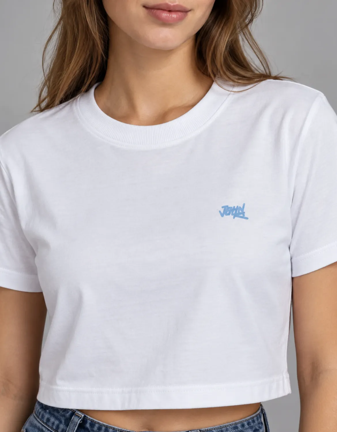 CROPPED OVERSIZED BASIC LIGHT SIGNATURE JR - BRANCO