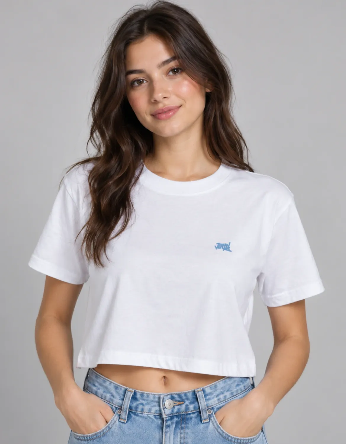 CROPPED OVERSIZED BASIC LIGHT SIGNATURE JR - BRANCO