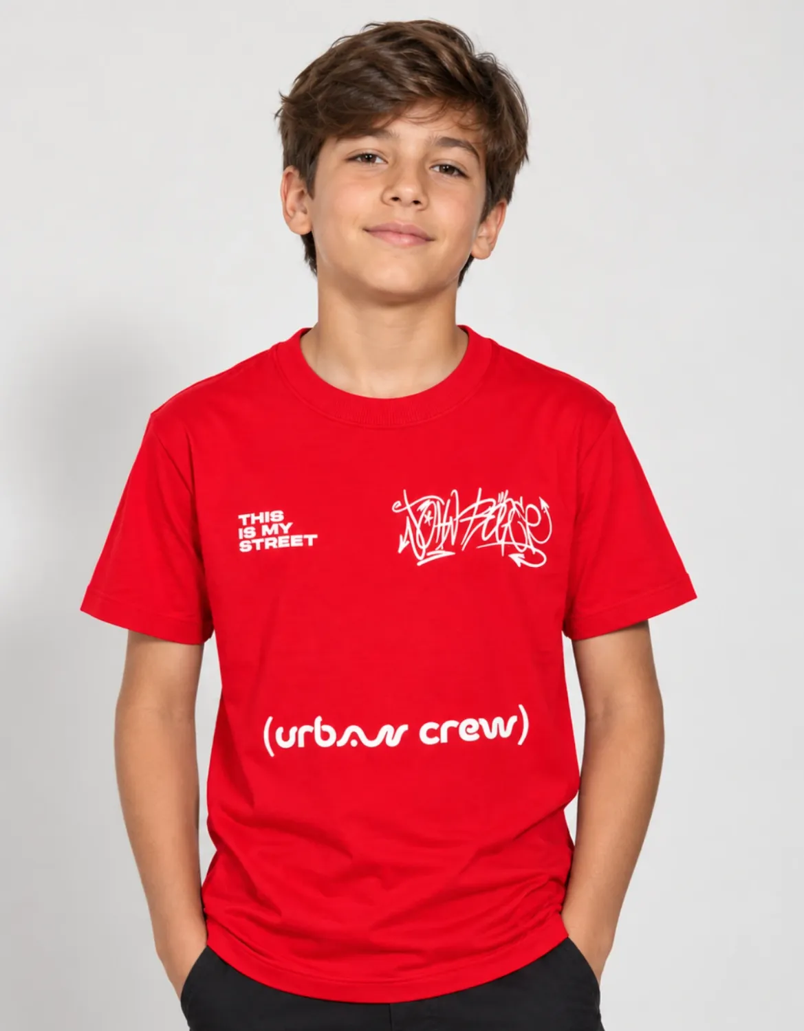 CAMISETA JUVENIL BASIC LIGHT CREW - SUCRE