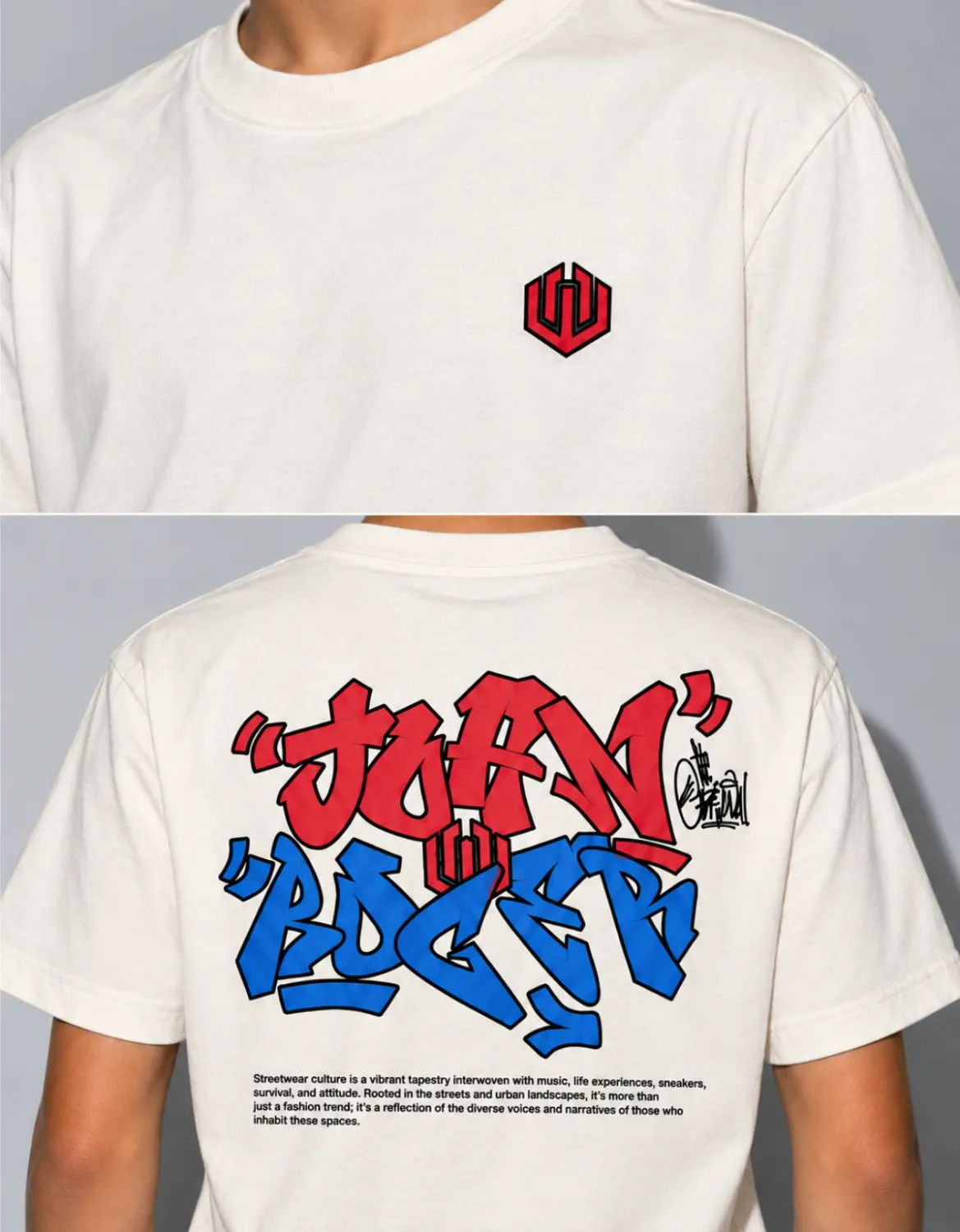 CAMISETA JUVENIL BASIC LIGHT GRAFITTI JR - OFF WHITE