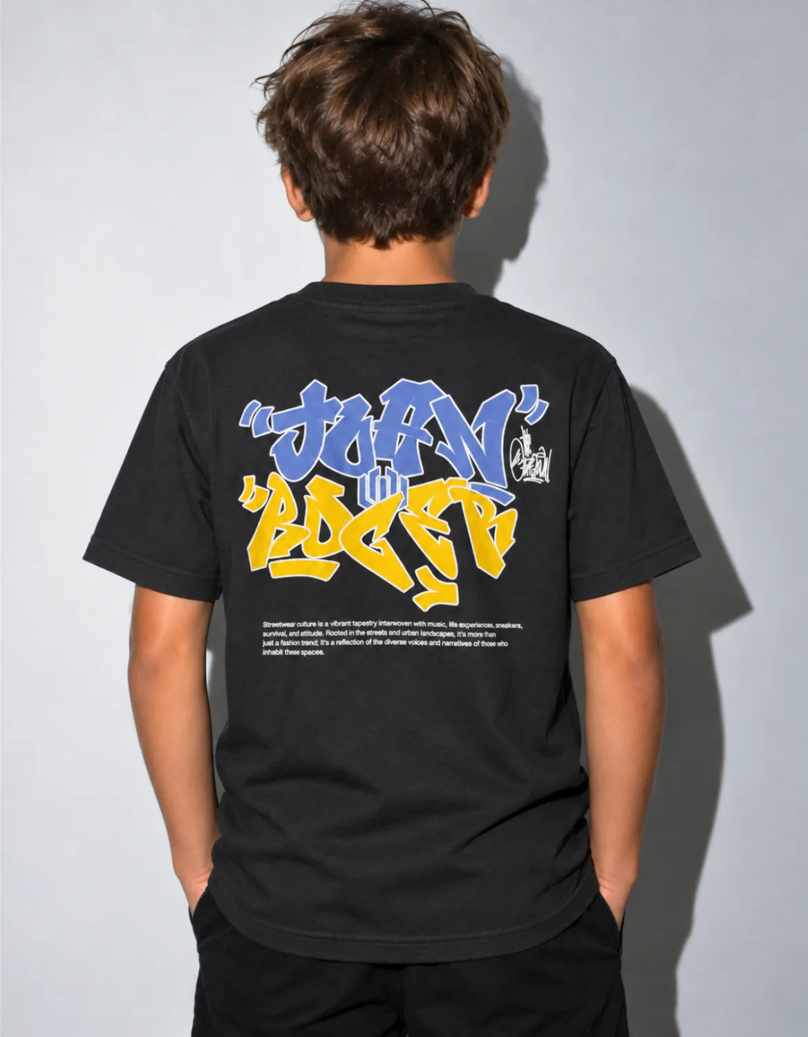 CAMISETA JUVENIL BASIC LIGHT GRAFITTI JR - PRETO