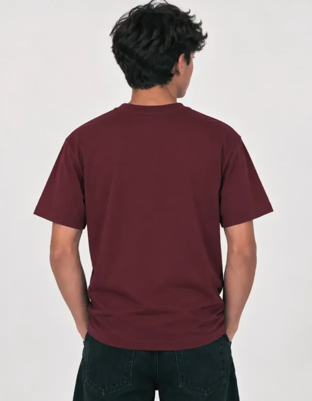 CAMISETA JUVENIL BASIC LIGHT DRIPPY - VINHO