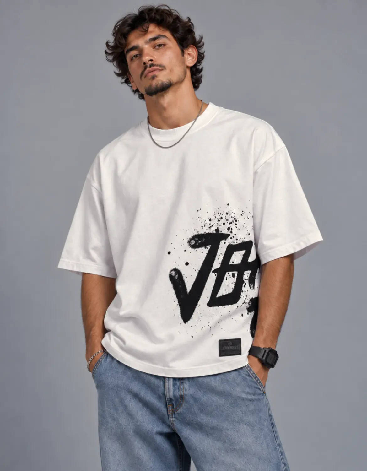 CAMISETA MALHÃO OVERSIZED JR TAG - OFF WHITE
