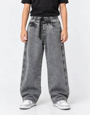 CALCA  BAGGY JUVENIL JOHN ROGER - BLACK MARMORIZADO
