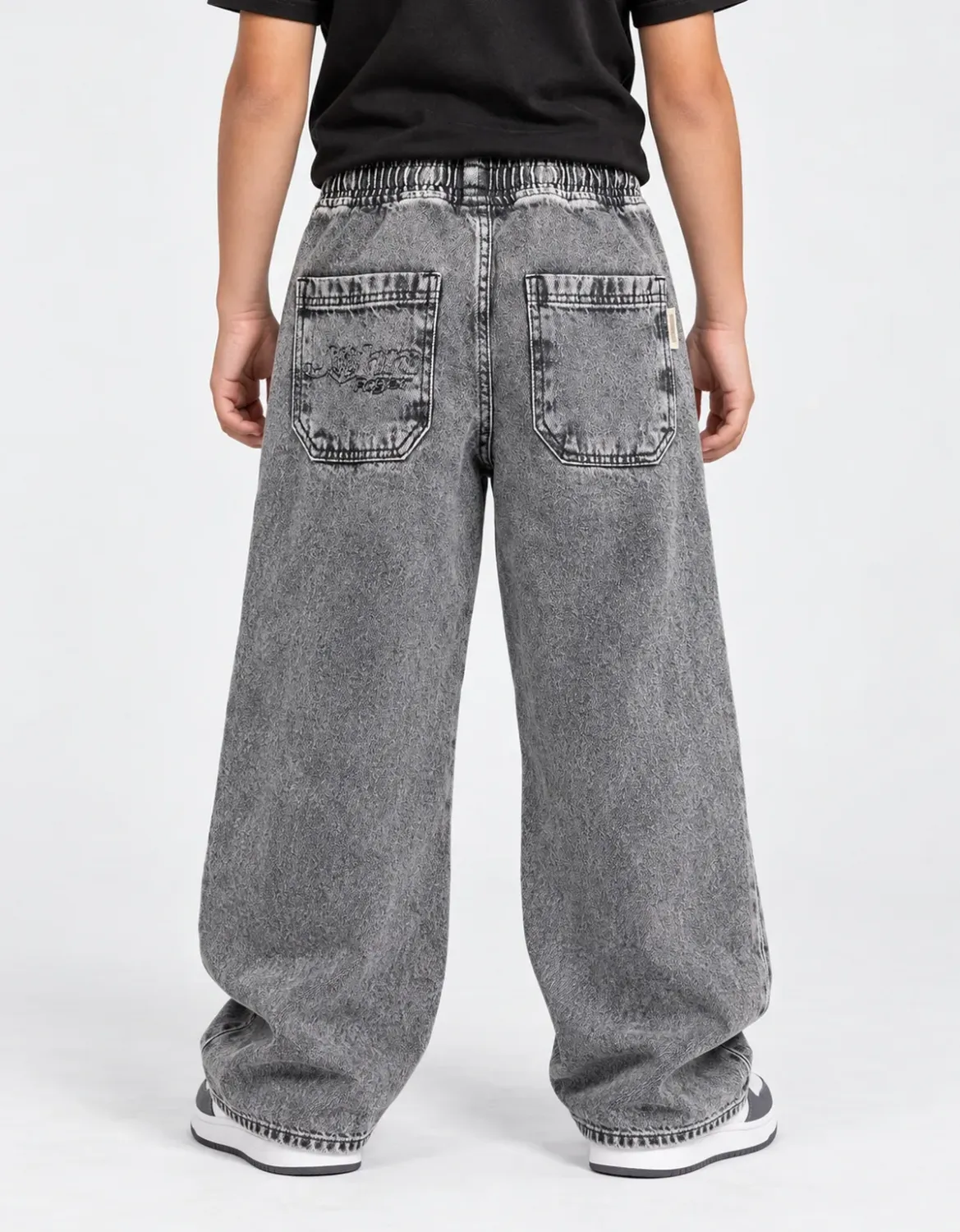 CALCA  BAGGY JUVENIL JOHN ROGER - BLACK MARMORIZADO