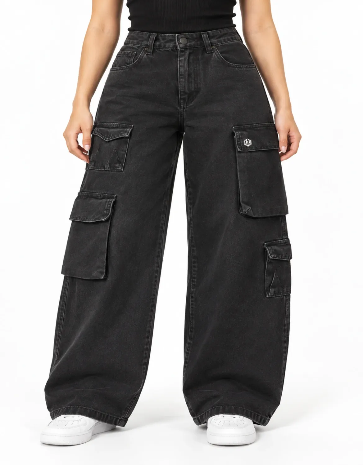 CALÇA FEMININA WIDE LEG CARGO JOHN ROGER - OFF WHITE