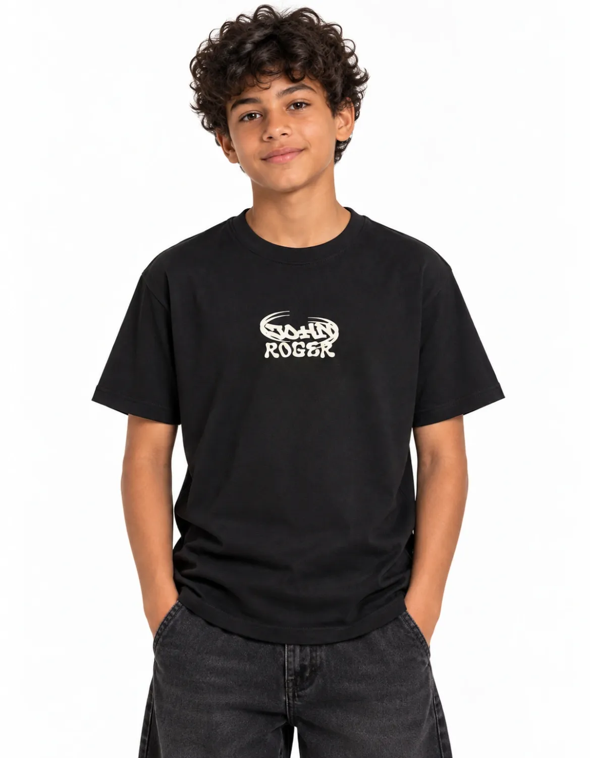 CAMISETA JUVENIL BASIC LIGHT TAGS - PRETO