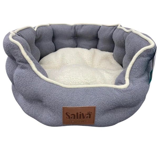 CUNA SATIVA REDONDA GRIS CON BORDE BLANCO 52*47*25