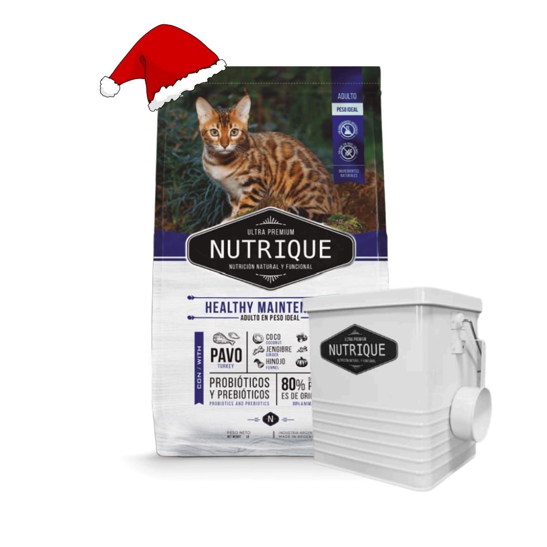NUTRIQUE CAT ADULTO 2 KG + CONTENEDOR
