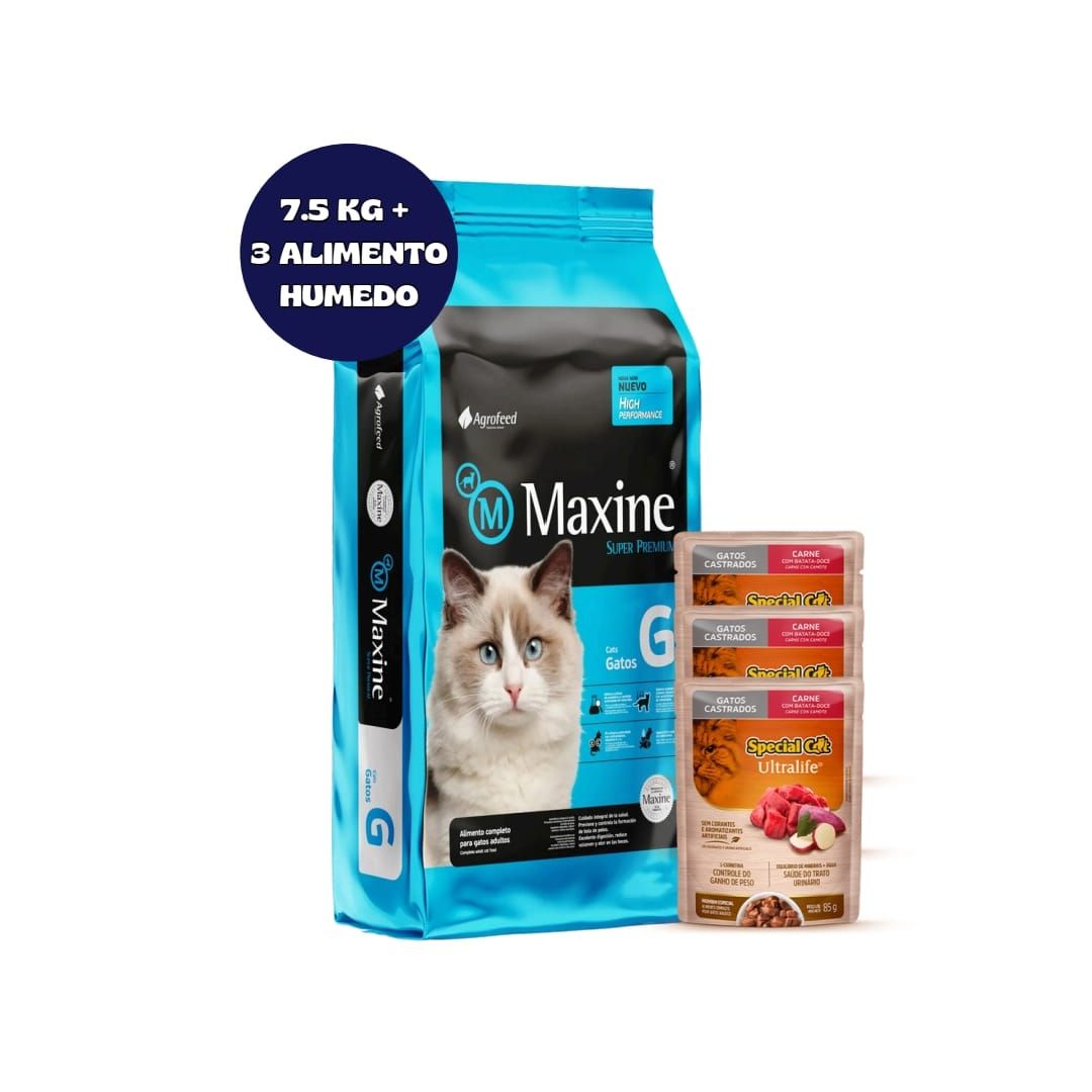 MAXINE GATO ADULTO 7.5 KG + 3 SALSAS DE REGALO !