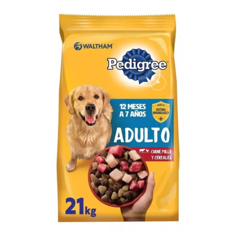 PEDIGREE ADULTO 21 KG CARNE POLLO Y CEREALES *ROJA*