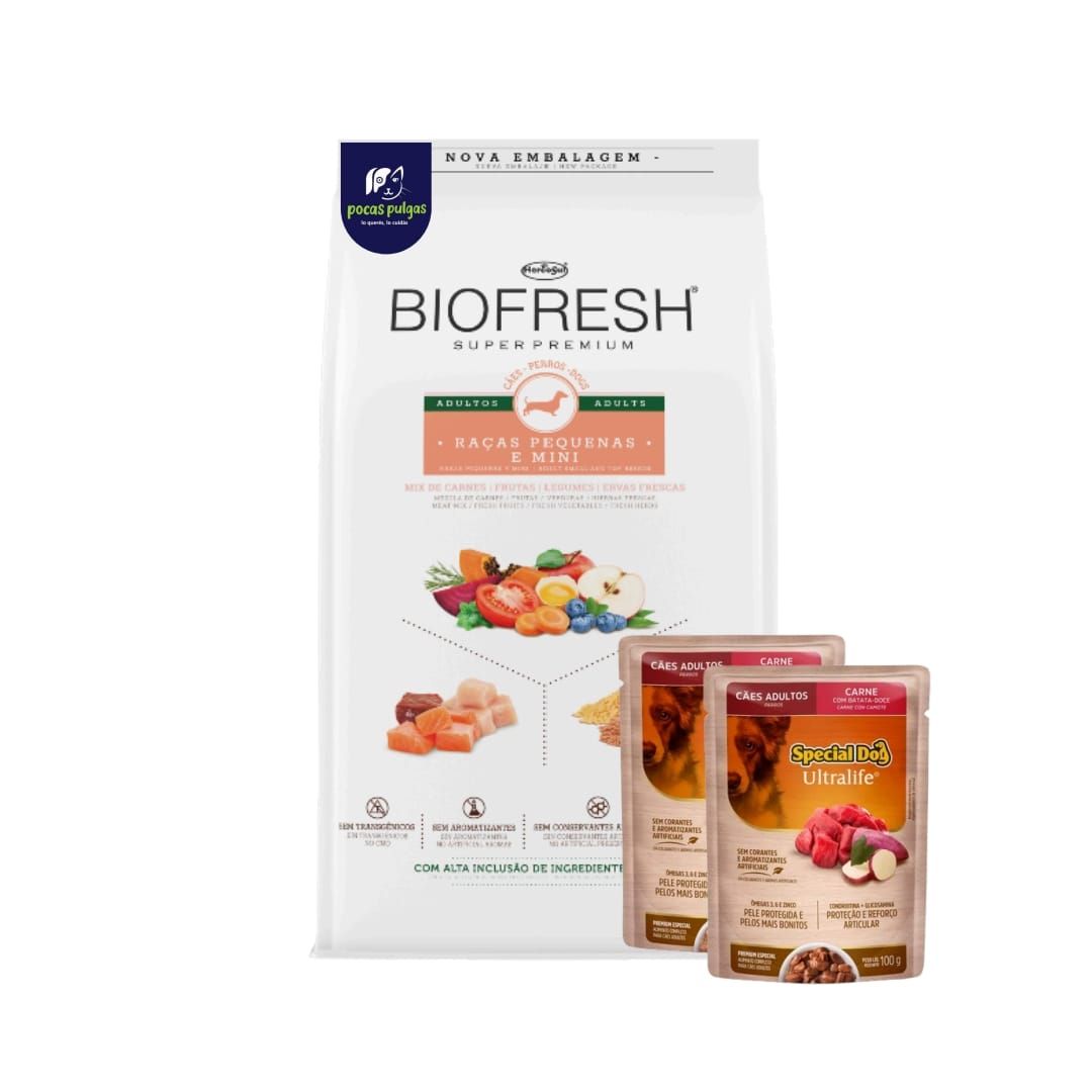 BIOFRESH ADULTO RAZAS PEQUEÑA 3 KG + REGALO !