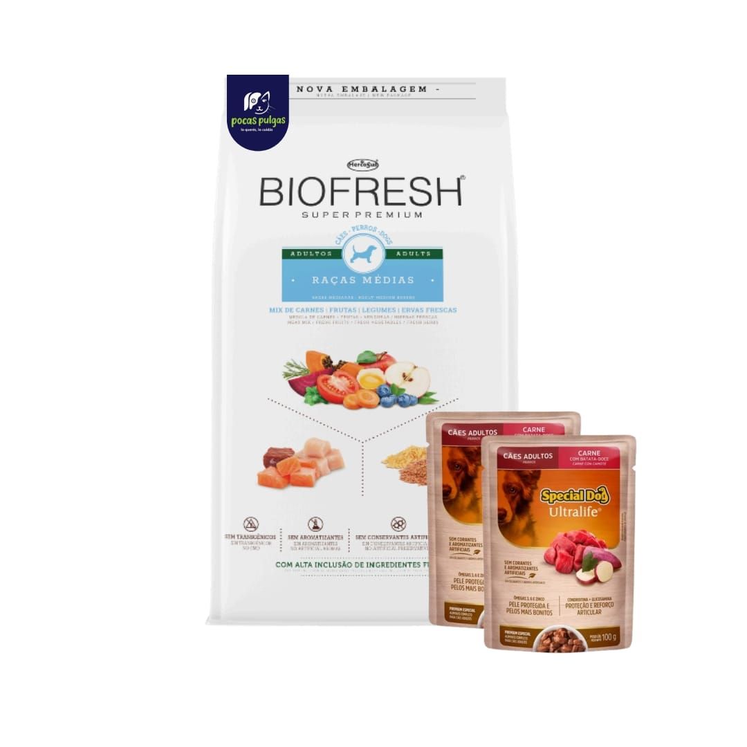 BIOFRESH ADULTO RAZA MEDIANA 3 KG + REGALO !