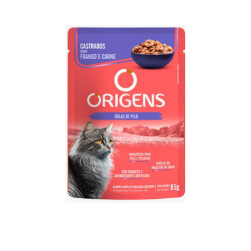 SOBRE ORIGENS GATO CASTRADO FRANGO Y CARNE