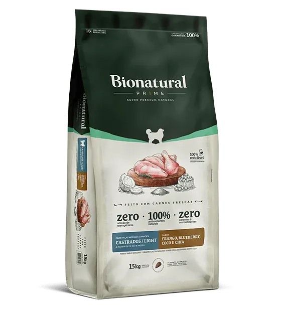 BIONATURAL ADULTO LIGHT 15KG SABOR POLLO