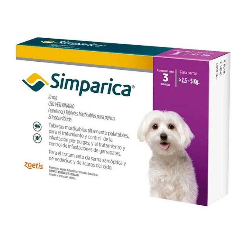 PASTILLA SIMPARICA 2.5KG A 5KG CAJA X 3