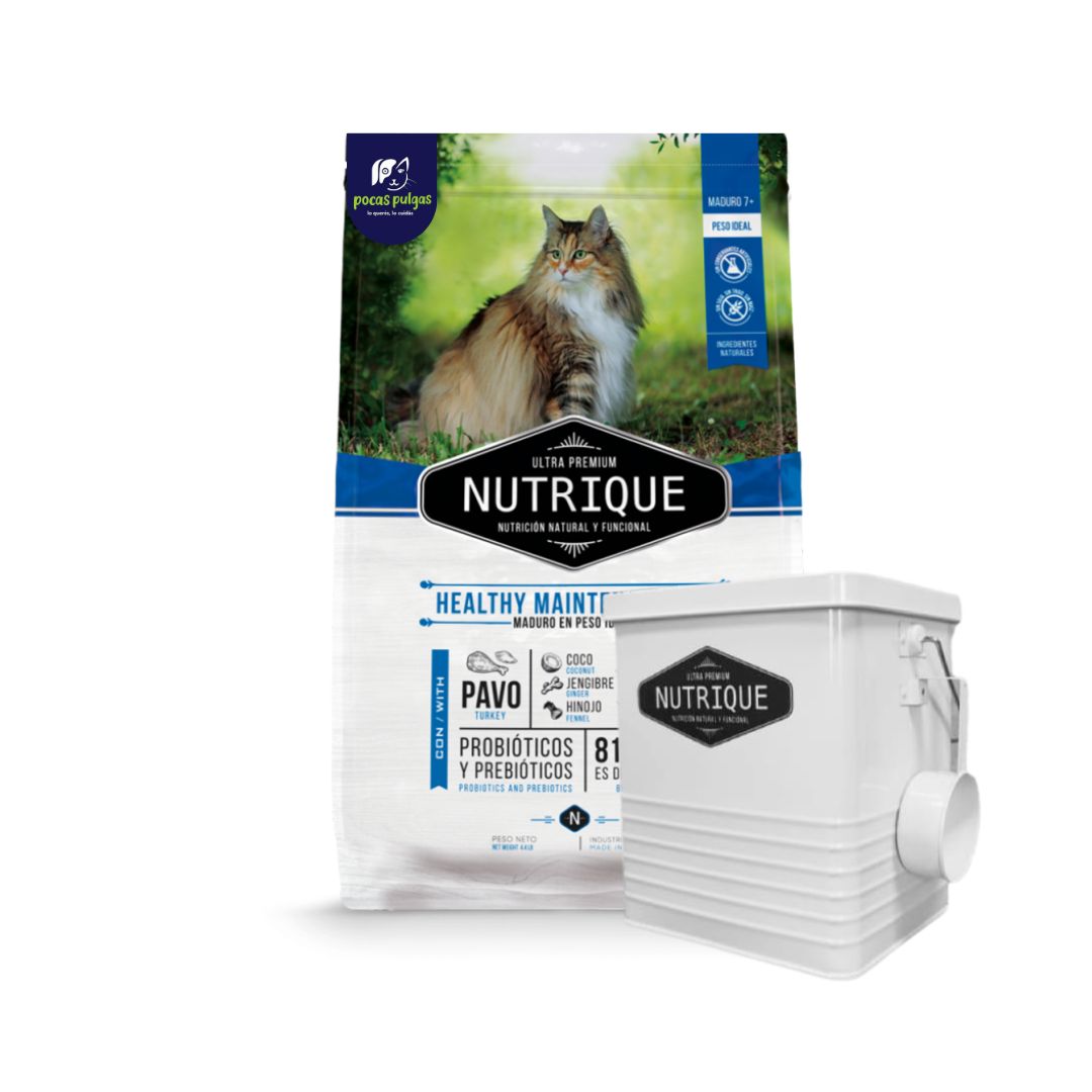 NUTRIQUE CAT SENIOR 2 KG + CONTENEDOR