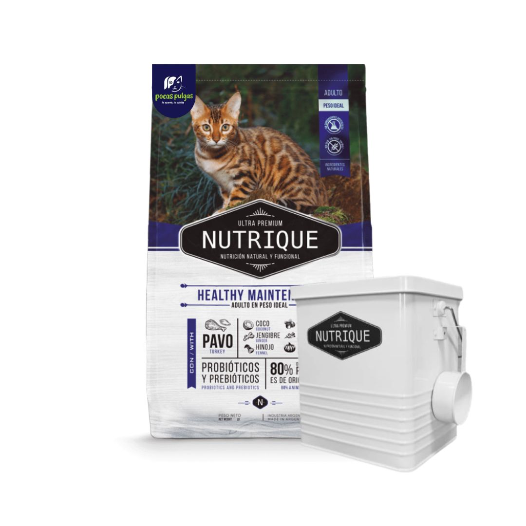 NUTRIQUE CAT ADULTO 2 KG + CONTENEDOR