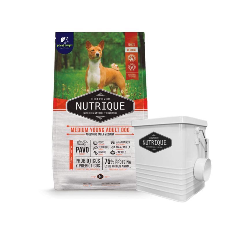 NUTRIQUE ADULTO MEDIUM 3 KG + CONTENEDOR