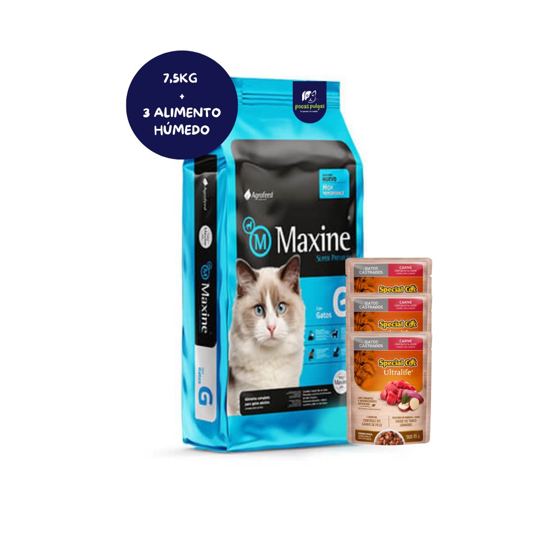 MAXINE GATO ADULTO 7.5 KG + 3 SALSAS DE REGALO !