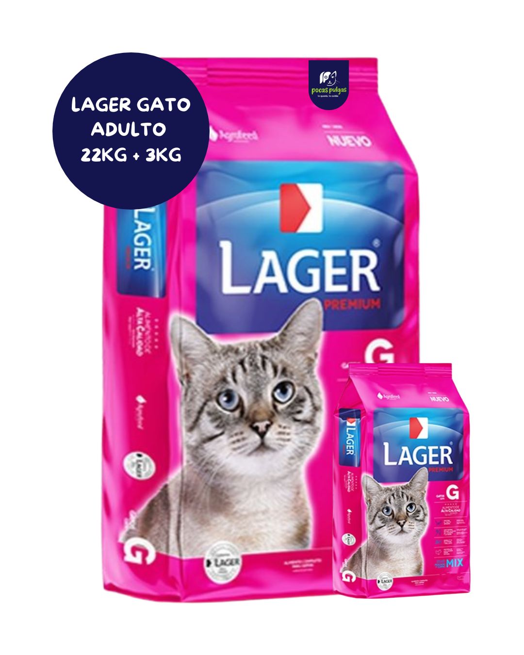 LAGER GATO ADULTO 22KG + 3KG DE REGALO!!