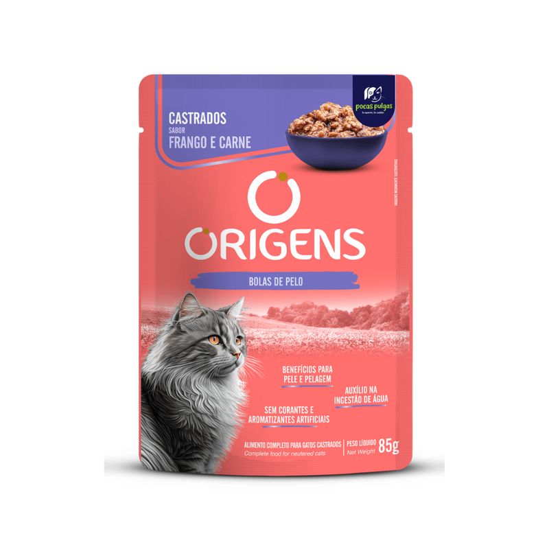SOBRE ORIGENS GATO CASTRADO FRANGO Y CARNE
