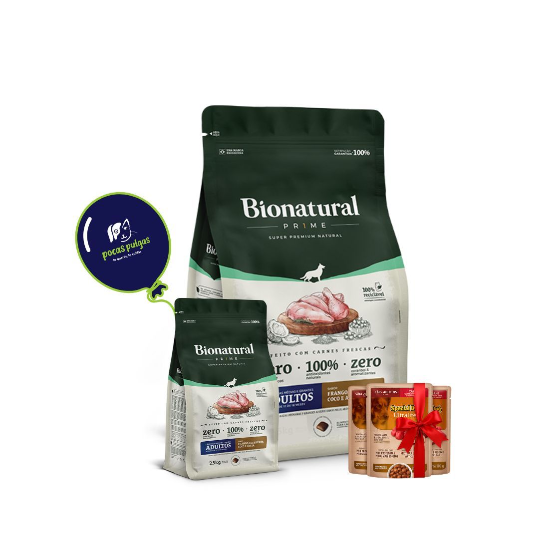 BIONATURAL ADULTO RAZA MEDIANA Y GRANDE 15 KG + 2.5 KG