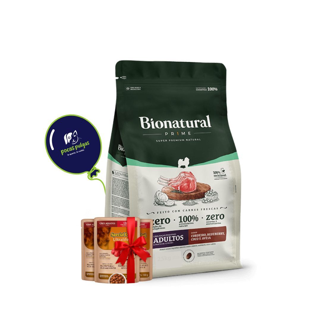 BIONATURAL ADULTO RAZAS PEQUEÑAS 2,5 KG SABOR CORDERO