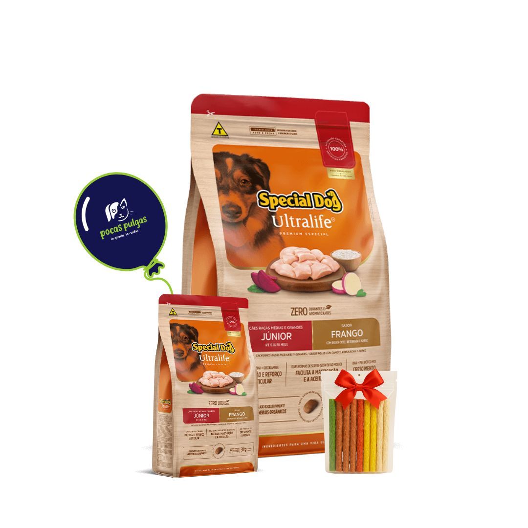 ULTRALIFE JUNIOR RAZA MED Y GDE 15 KG + 3 KG
