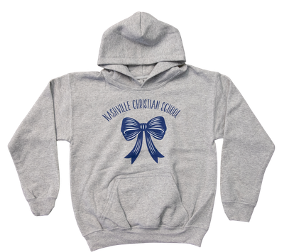Youth Hoodie with Navy Bow