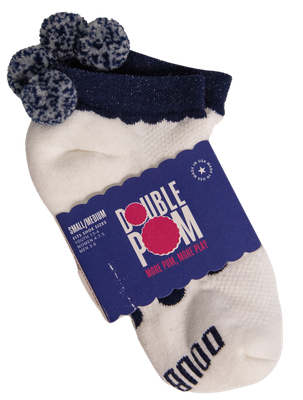 Navy Pom Pom Socks