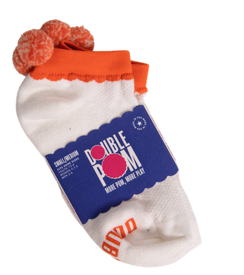 Orange Pom Pom Socks