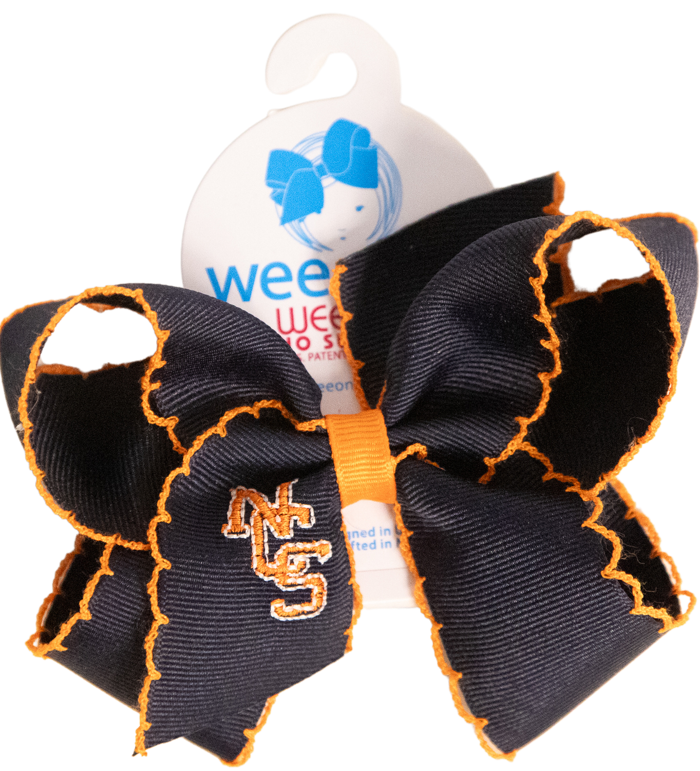 Medium Navy Moonstitch Hairbow