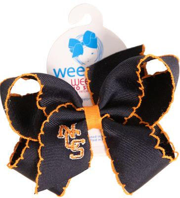 Medium Navy Moonstitch Hairbow